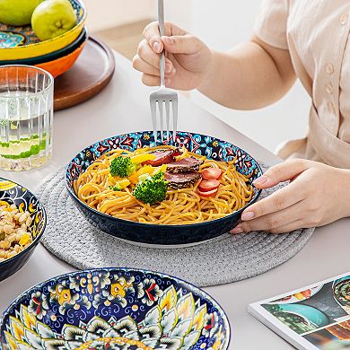 6-piece Porcelain Pasta Bowl Set, Multipurpose Bowl for Soup, Ramen, Salad
