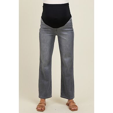 Maternity Ankle Slim Wide Leg Maternity Jeans
