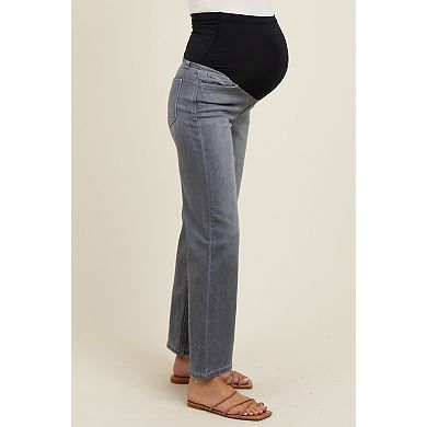 Maternity Ankle Slim Wide Leg Maternity Jeans