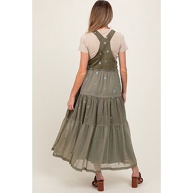 Maternity Embroidered Floral Skirtall