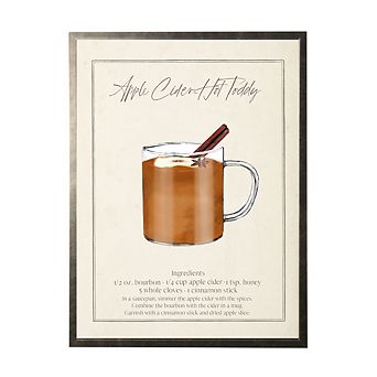 Watercolor Apple Cider Hot Toddy Cocktail and Recipe