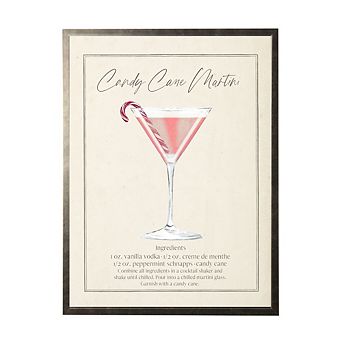 Watercolor Candy Cane Martini Cocktail and Recipe