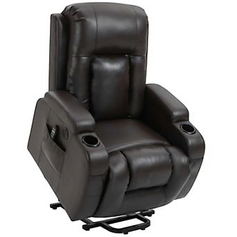 Power Lift Recliner Chair Heavy Duty Motion w/ 8-Point Vibration Massage and Lumbar Heating & USB