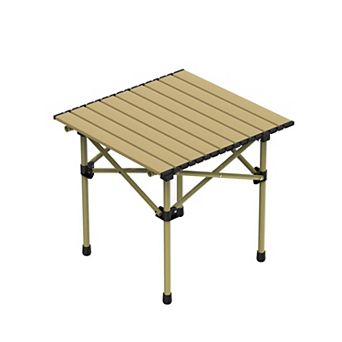 Folding Camping Table Portable Roll-Up Carbon Steel Picnic Desk with Carry Bag for Outdoors