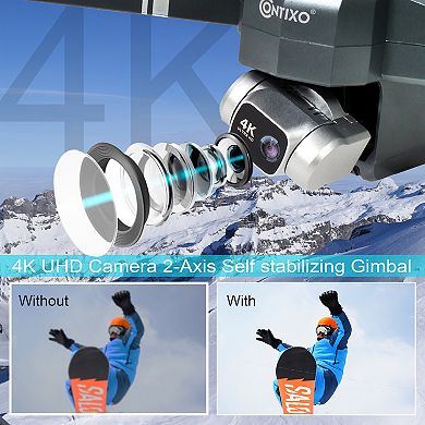 Contixo F35 GPS Drone -4K UHD Camera, 2-Axis Self stabilizing Gimbal, 5G WiFi FPV