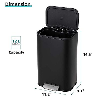 3.2 Gallon Slim Trash Can