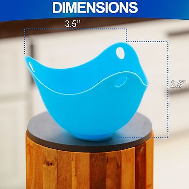 Silicone Egg Poacher Cups 4 Pack - Microwave & Stovetop Safe, Stackable Design