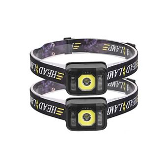 2-Pack Rechargeable Motion Sensor Headlamps, 6-Mode COB XPG LED Head Torches for Camping, Hiking & F