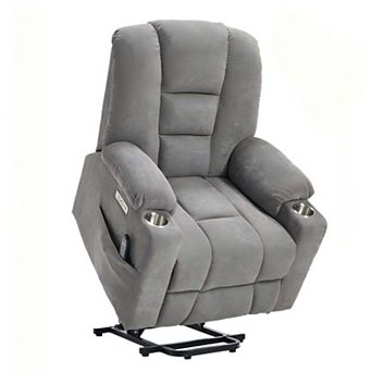 Power Lift Recliner Chair with Massage and Heat Heavy Duty Motion Mechanism with USB & Type C Ports