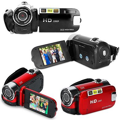 1080P Digital Camcorder 16X Zoom, 2.7" Screen, 270° Rotate, Fill Light