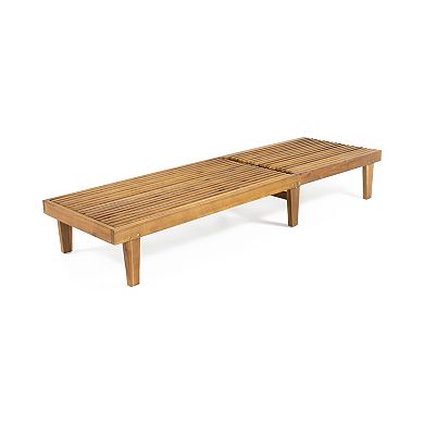 Adjustable Wooden Chaise Lounge, Outdoor Patio Poolside Lounger Chair