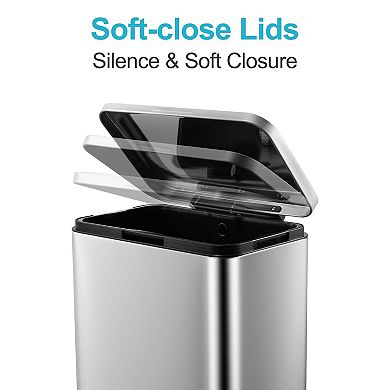 13.2 Gallon Stainless Steel Step Trash Can