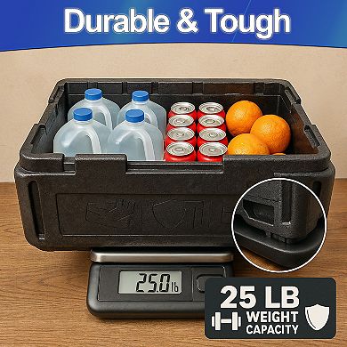 Collapsible Foam Cooler Chest Box Large - Insulated, Foldable, Portable, Lightweight, Iceless, Cold