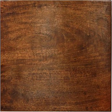 Hand Carved Solid Wood Coffee Table with Foldable Legs Decorative Center Table