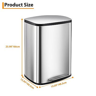 13.2 Gallon (50l) Stainless Steel Step Trash Can
