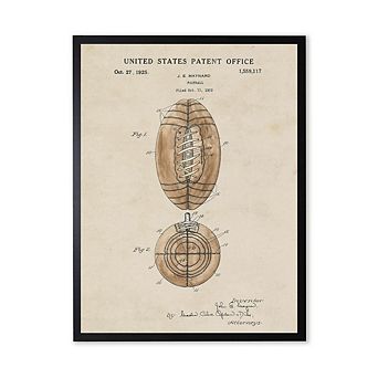 Football Patent in Black Frame