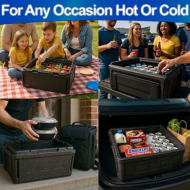Collapsible Foam Cooler Chest X-Large - Holds 40 16oz Bottles, Iceless Insulated 24hr Cold
