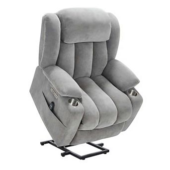 Power Lift Recliner Chair Heavy Duty Motion Mechanism with 8-Point Vibration Massage & Lumbar Heat