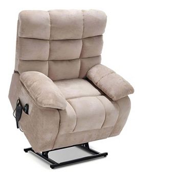 Dual Motor Infinite Position Chenille Power Lift Recliner Chair with Heat Massage and Power Remote