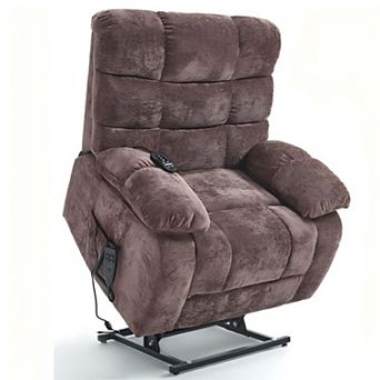 Dual Motor Infinite Position Chenille Power Lift Recliner Chair with Heat Massage and Power Remote