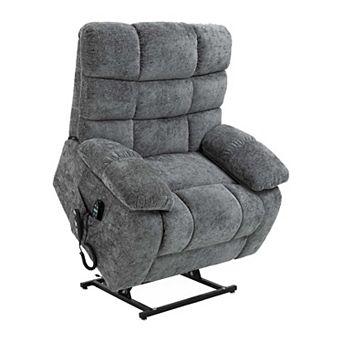 Dual Motor Infinite Position Chenille Power Lift Recliner Chair with Heat Massage and Power Remote