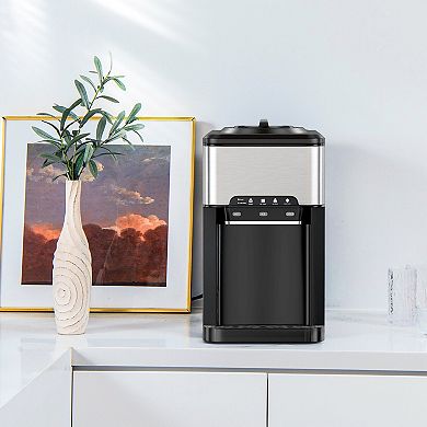 Water Cooler Dispenser 3-in-1 with Built-in Ice Maker and 3 Temperature Settings-Silver