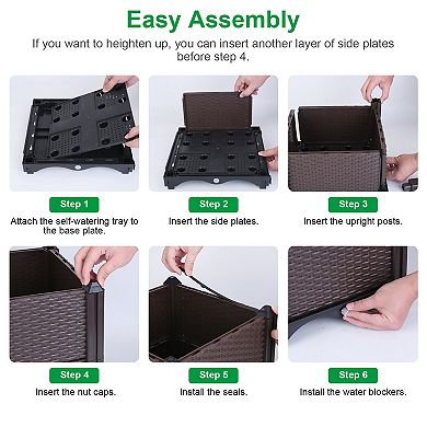 Raised Garden Bed with Self-Watering System, Elevated Planter Box for Vegetables, Herbs & Flowers