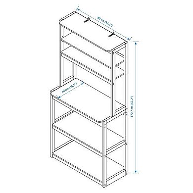 ELEMENT ACE Five-Tier Kitchen Storage Rack with Microwave Stand & Coffee Bar
