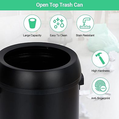 65L Open Top Stainless Steel Trash Can