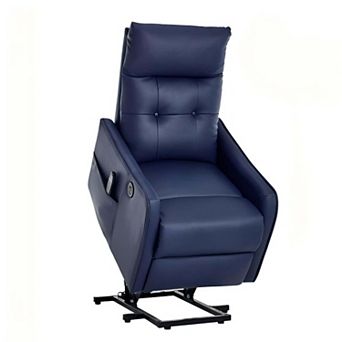 PU Leather Single Motor Power Lift Recliner Chair with Massage and Heat and One USB for Charging