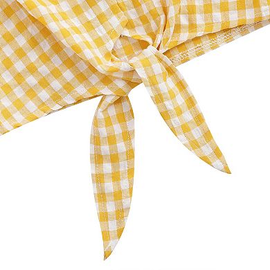 Girls' Ruffle Sleeveless Button-Down Shirt - Tie Front Collared Casual Blouse for Kids