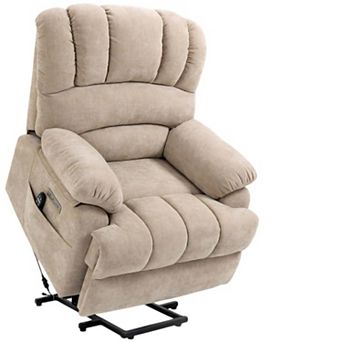 Large Size Chenille Power Lift Recliner Chair with 8 Point Vibration Massage and Lumbar Heating