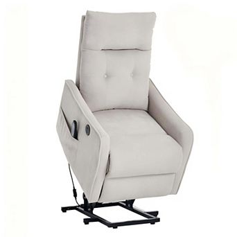 Chenille Power Lift Recliner Chair with Massage and Heat Heavy Duty Motion Mechanism and USB Ports