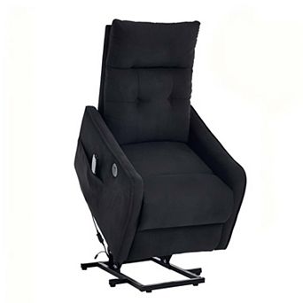 Chenille Power Lift Recliner Chair with Massage and Heat Heavy Duty Motion Mechanism and USB Ports