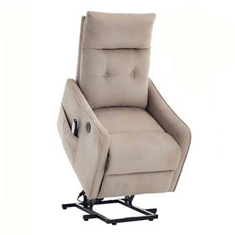 Chenille Power Lift Recliner Chair with Massage and Heat Heavy Duty Motion Mechanism and USB Ports