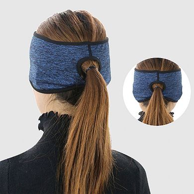 Women's Ponytail Headband Moisture-Wicking for Running Exercise Workouts Winter Ear Warmer