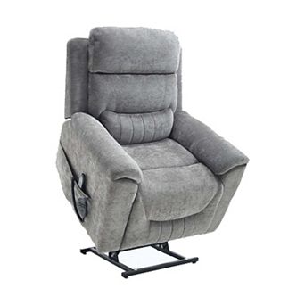 Chenille Dual Motor 350 LBS Power Lift Recliner Chair with 8-Point Vibration Massage & Lumbar Heat
