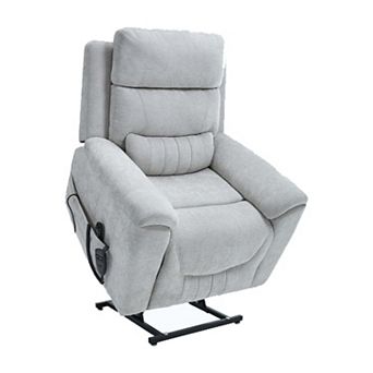 Chenille Dual Motor 350 LBS Power Lift Recliner Chair with 8-Point Vibration Massage & Lumbar Heat