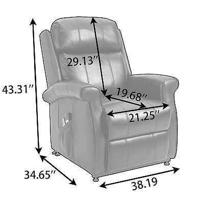 Elderly Power Lift Recliner 8-Point Massage Reclining Chair with Side Pocket and Remote Control