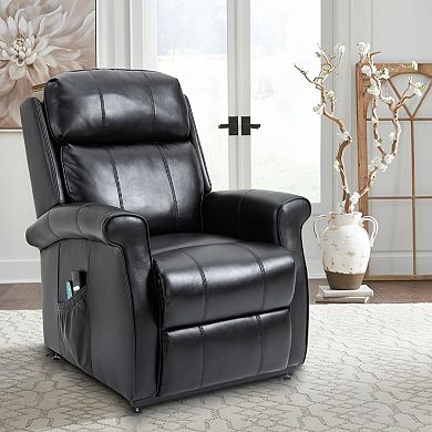 Elderly Power Lift Recliner 8-Point Massage Reclining Chair with Side Pocket and Remote Control