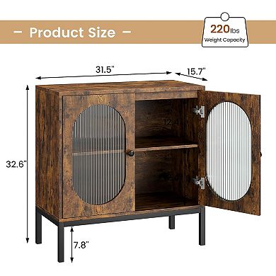 IDEALHOUSE Rattan Door Sideboard Cabinet with Storage