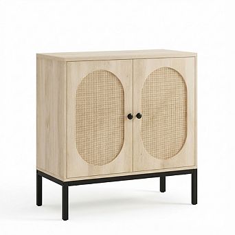 IDEALHOUSE Rattan Door Sideboard Cabinet with Storage