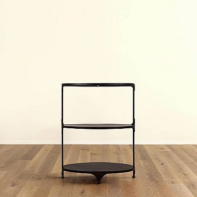 Oval Metal 3-Tier Shelf and Side Table