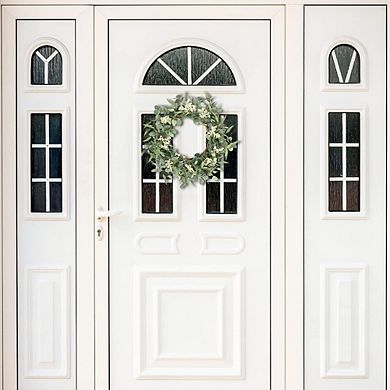 Eucalyptus Green Wreath for Front Door, All-Season Farmhouse Decor