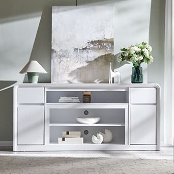 70" Modern TV Stand with 2 Drawers & 2 Doors, Wood Entertainment Center for TVs Up to 80"