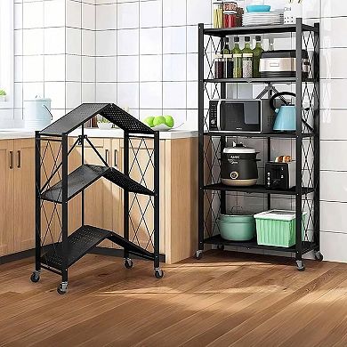 IDEALHOUSE 5 Tier Heavy Duty Foldable Storage Shelving Unit