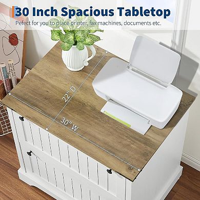 IDEALHOUSE Farmhouse 2-Drawer Lateral Filing Cabinet