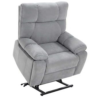 Heat Massage Dual Motor 350 LBS Large Electric Chenille Power Lift Recliners w/ Hidden Cup Holders