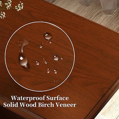 Vintage Wood End Table with Magazine Rack Bedside or Sofa Side Table