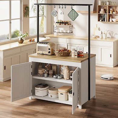 IDEALHOUSE Heavy-Duty Kitchen Island Cart with Storage